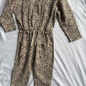 Zara Floral Kids One Piece - Cream and Red